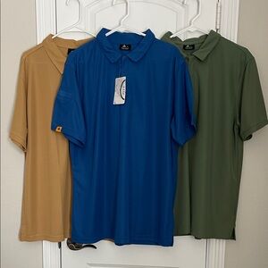 Men's Polo Shirt Set - Blue, Green, and Tan